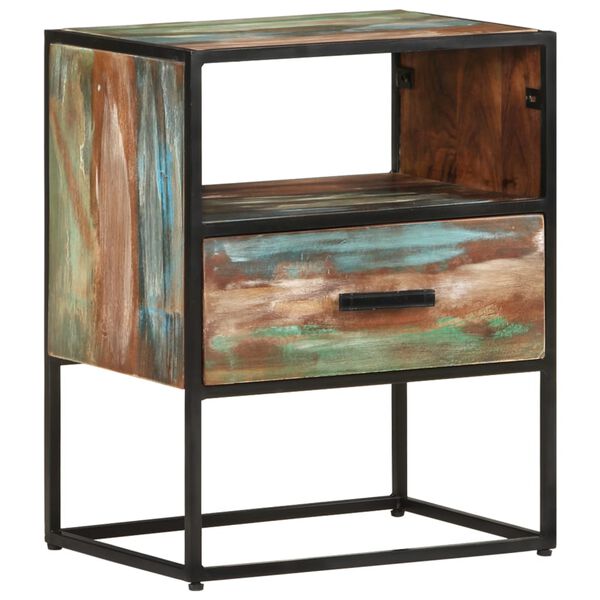 vidaXL Table de chevet 40 x 30 x 50 cm Bois de récupération massif