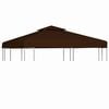 vidaXL Toile sup&eacute;rieure double de belv&eacute;d&egrave;re 310 g/m&sup2; 3x3 m Marron