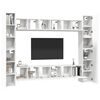 vidaXL Ensemble de meubles TV 10 pcs Blanc Bois d'ing&eacute;nierie