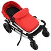 vidaXL Poussette/Landau B&eacute;b&eacute; 2-en-1 Aluminium Rouge et Noir