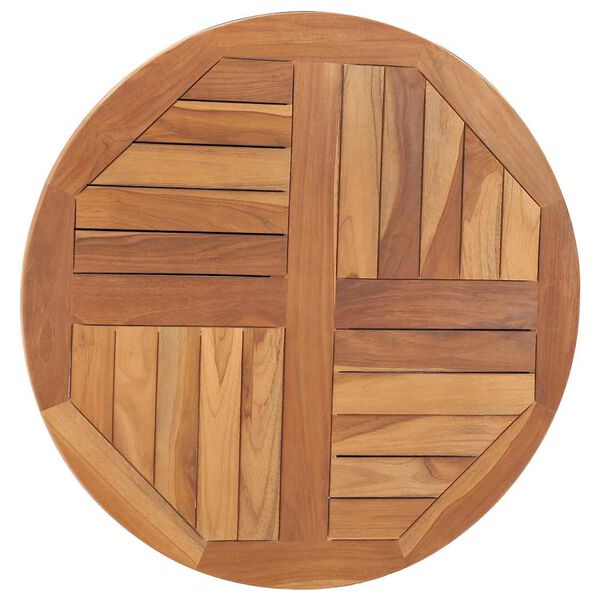 vidaXL Dessus de table Bois de teck solide Rond 2,5 cm 70 cm