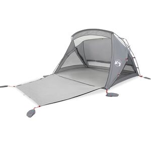 vidaXL Tente de plage 2 personnes gris imperm&eacute;able