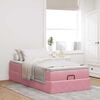 vidaXL Cadre de lit ottoman avec matelas rose 80x200 cm velours