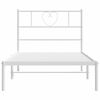vidaXL Cadre de lit m&eacute;tal sans matelas et t&ecirc;te de lit blanc 100x190 cm