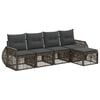 vidaXL Ensemble de canap&eacute; de jardin 5 pc Gris et Gris fonc&eacute; polyrotin
