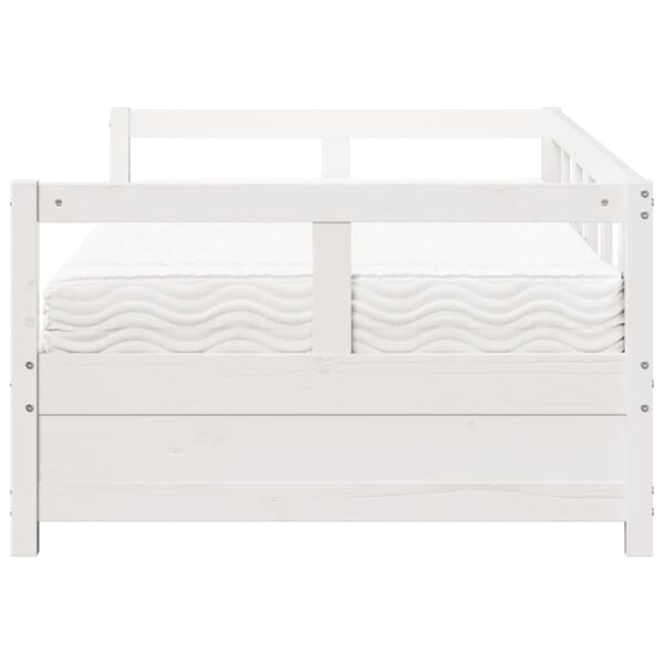 vidaXL Lit de jour avec matelas blanc 90x190 cm bois de pin massif