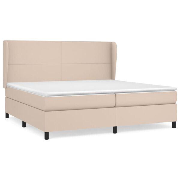 vidaXL Sommier &agrave; lattes de lit avec matelas Cappuccino 200x200 cm