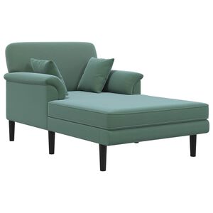 vidaXL Chaise longue Vert Mer Velours