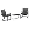 vidaXL Ensemble de canap&eacute; de jardin 3 pc Noir et anthracite Acier
