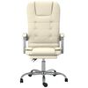 vidaXL Fauteuil de massage inclinable de bureau Cr&egrave;me Similicuir