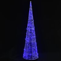 vidaXL Cône lumineux décoratif pyramide à LED Acrylique Bleu 90 cm