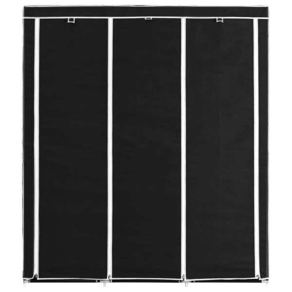 vidaXL Armoire avec compartiments et barres Noir 150x45x175 cm Tissu