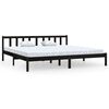 vidaXL Cadre de lit sans matelas noir bois massif
