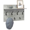 vidaXL Porte-manteau mural avec &eacute;tag&egrave;re Gris b&eacute;ton 60 x 40 x 12 cm