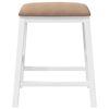 vidaXL Chaises de bar avec coussins 2 pcs blanc bois massif d'hévéa