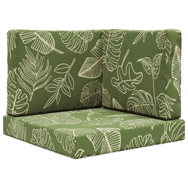 vidaXL Coussin de canap&eacute; d'ext&eacute;rieur 3 pcs Mod&egrave;le feuille Polyester