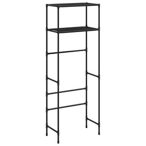 vidaXL Support de rangement 2 niveaux sur toilette Noir 53,5x28x143 cm