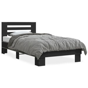 vidaXL Cadre de lit sans matelas noir 75x190 cm