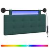 vidaXL T&ecirc;te de lit suspendue Avec lumi&egrave;re LED Vert fonc&eacute; Tissu