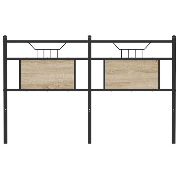 vidaXL T&ecirc;te de lit ch&ecirc;ne sonoma 137 cm bois d'ing&eacute;nierie et acier