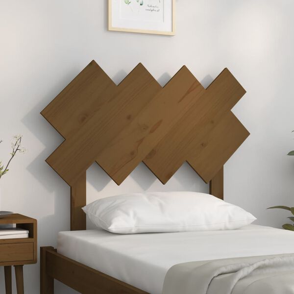 vidaXL Tête de lit Marron miel 92x3x81 cm Bois massif de pin