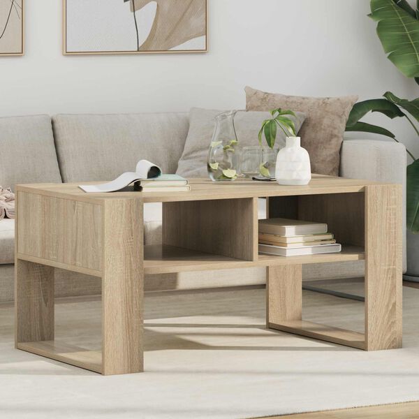 vidaXL Table basse Ch&ecirc;ne Sonoma 92 x 53 x 45 cm Bois d'ing&eacute;nierie