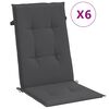 vidaXL Coussins de chaise &agrave; dossier haut lot de 6 anthracite m&eacute;lang&eacute;