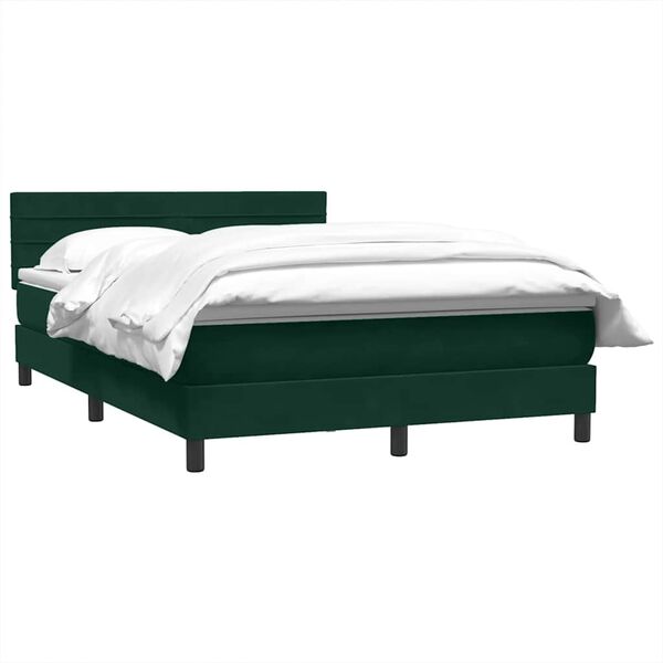 vidaXL Sommier &agrave; lattes de lit et matelas vert fonc&eacute; 160x210cm velours