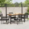vidaXL Ensemble de salle &agrave; manger pour jardin 5 pcs Noir polyrotin
