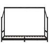 vidaXL Cadre de lit pour enfants noir 90x200 cm bois de pin massif