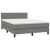 vidaXL Sommier &agrave; lattes de lit avec matelas Gris fonc&eacute; 140x200cm Tissu