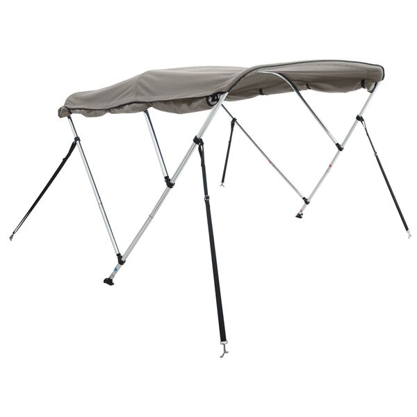 vidaXL Toit bimini &agrave; 3 arceaux parois lat&eacute;rales 183x(185-198)x137 cm