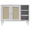 vidaXL Buffet SENJA aspect rotin blanc 112x40x80cm bois massif de pin