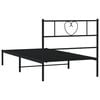vidaXL Cadre de lit m&eacute;tal sans matelas avec t&ecirc;te de lit noir 80x200 cm