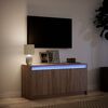 vidaXL Meuble TV avec LED ch&ecirc;ne marron 100x34x50 cm bois d'ing&eacute;nierie