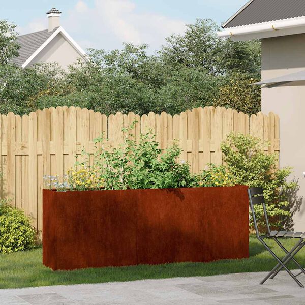 vidaXL Jardini&egrave;re rouill&eacute; 200x40x80 cm acier inoxydable
