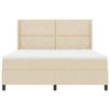 vidaXL Lit &agrave; ressorts avec matelas Cr&egrave;me 180 x 200 cm tissu