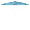 vidaXL Parasol de jardin avec m&acirc;t en acier bleu 268x268x226 cm