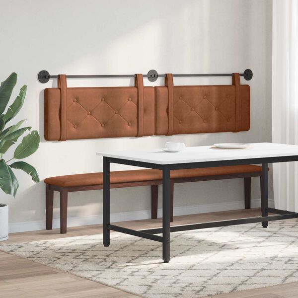 vidaXL marron 2 pcs Marron 200 x 5 x 40 cm Panneau de particules