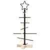 vidaXL Arbre de No&euml;l en m&eacute;tal KUOPIO 60 cm Blanc chaud Acier Noir