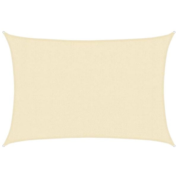 vidaXL Voile d'ombrage 160 g/m² Crème 3x5 m PEHD