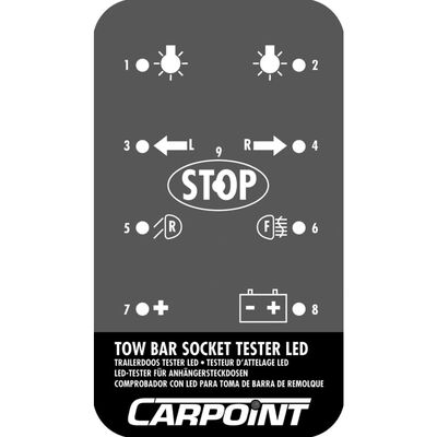 Carpoint Testeur de prise d'attelage à LED 12 V Noir