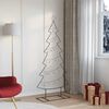 vidaXL Arbre de Noël en métal avec support Noir 180 cm Acier