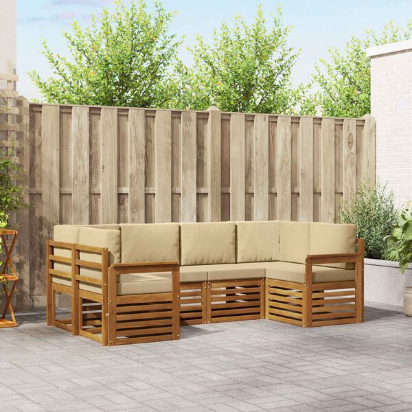 vidaXL Ensembles de canap&eacute;s 20 pcs Naturel Bois d'Acacia Massif