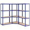 vidaXL &Eacute;tag&egrave;res &agrave; 4 niveaux 3 pcs Bleu Acier et bois d'ing&eacute;nierie