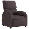 vidaXL Fauteuil de massage inclinable &eacute;lectrique Marron fonc&eacute; Tissu