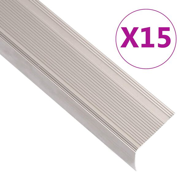 vidaXL Nez de marche forme en L 15 pcs aluminium 100 cm champagne