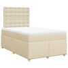vidaXL Sommier &agrave; lattes de lit avec matelas Cr&egrave;me 120x200 cm Tissu