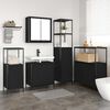 vidaXL Ensemble de mobilier de salle de bain avec &eacute;tag&egrave;re 5 pcs Noir
