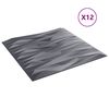 vidaXL Panneaux muraux 12 pcs Gris pierre 50 x 50 cm Mousse XPS